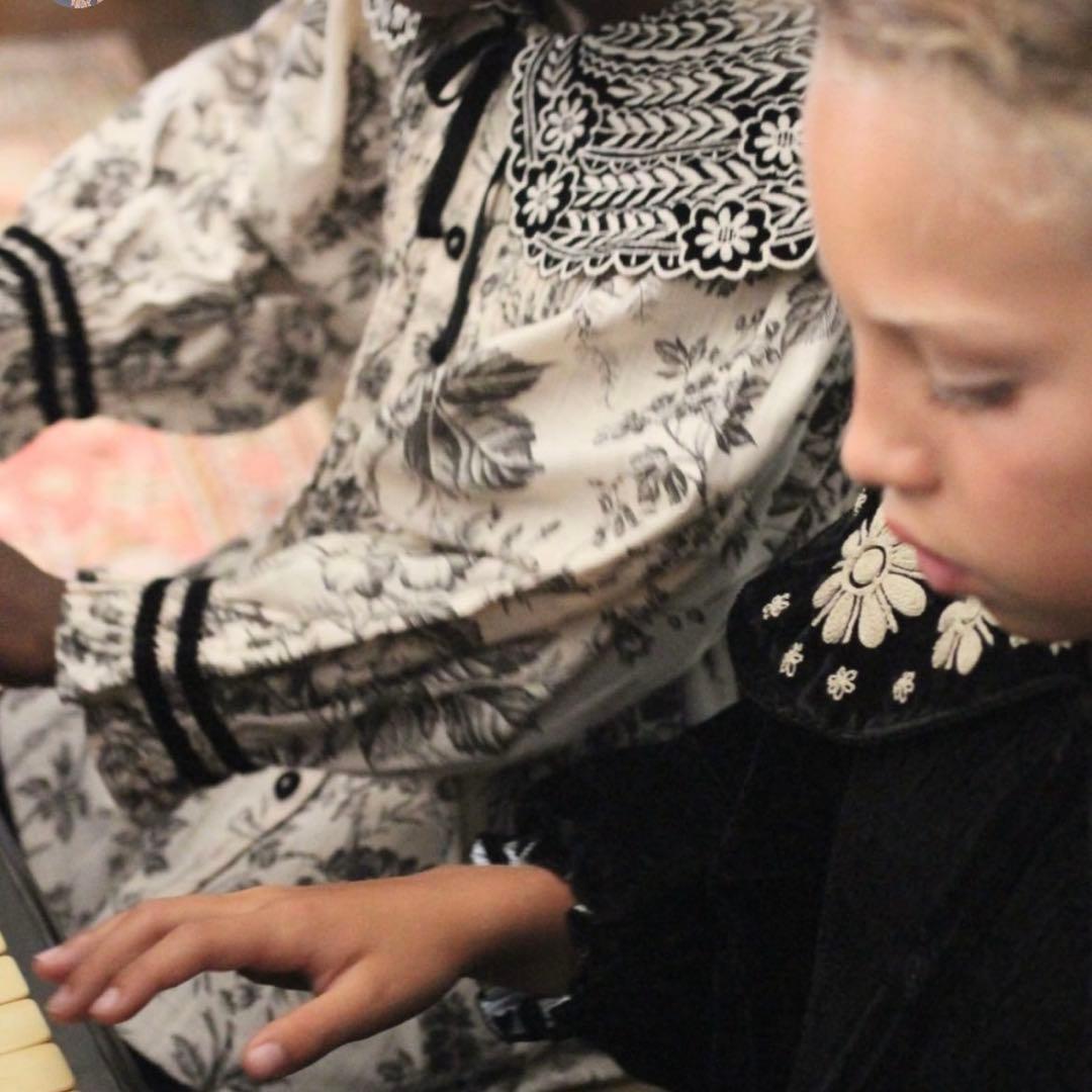 Bonjour diary 刺繍襟チュニックワンピース 6y