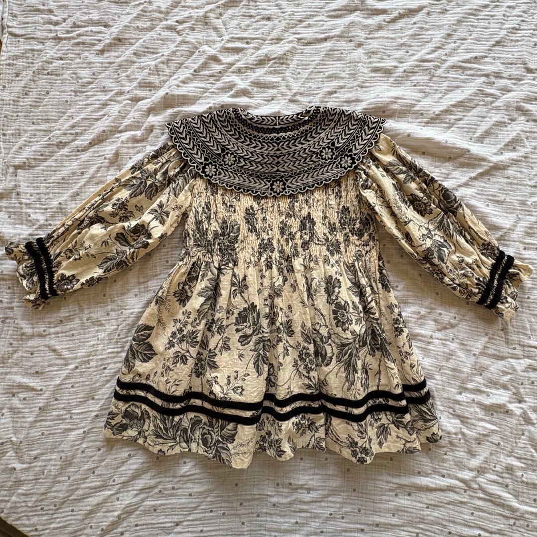 Bonjour diary 刺繍襟チュニックワンピース 6y