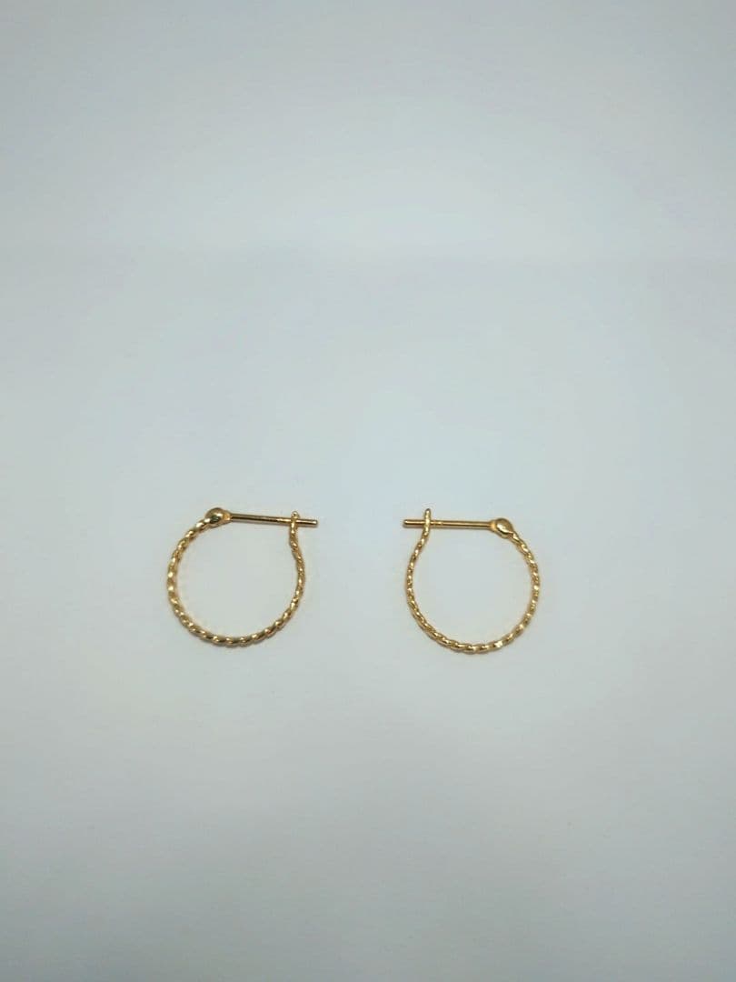 美品！k18YG フープ ピアス喜平チェーン