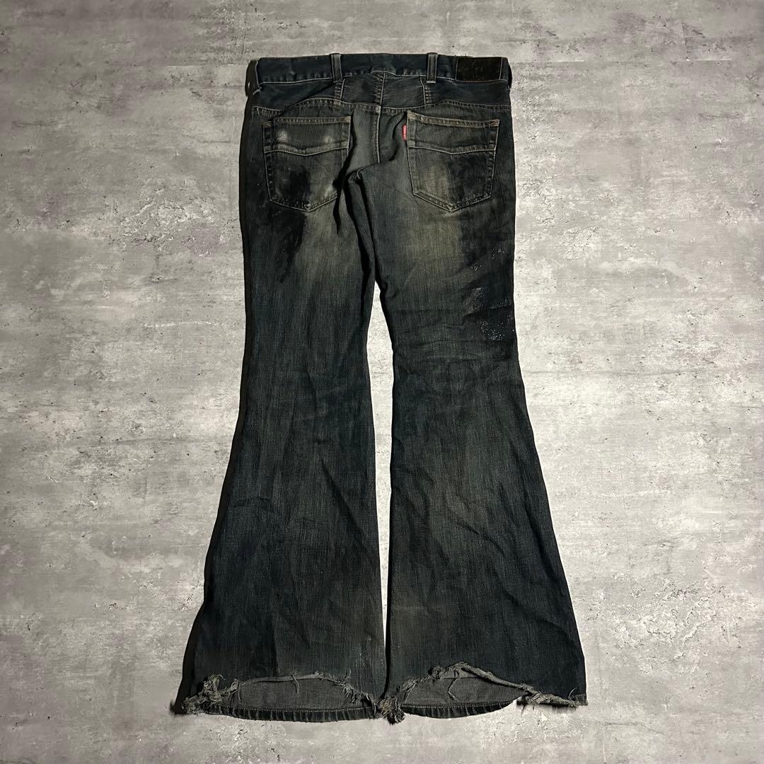 着画あり tornado mart coating flare denim