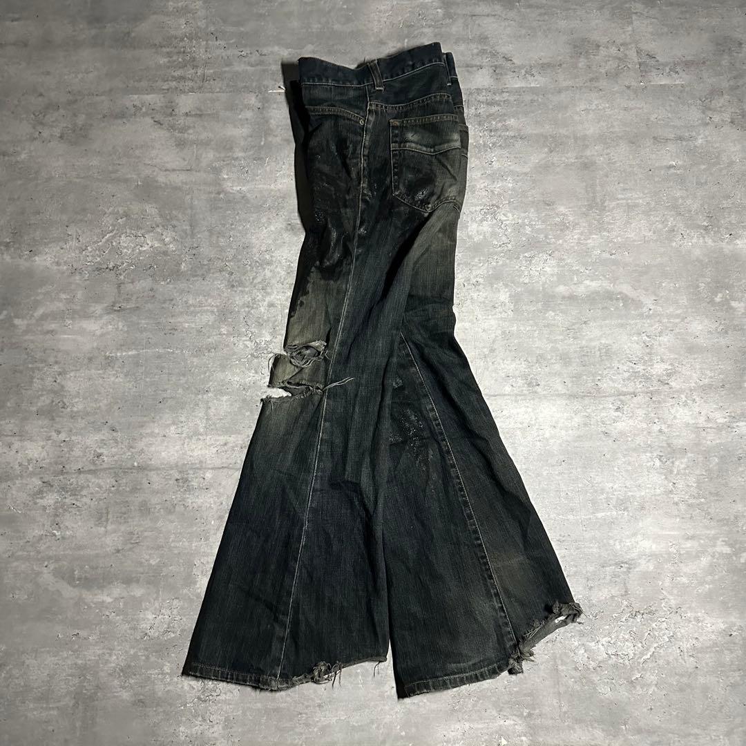 着画あり tornado mart coating flare denim