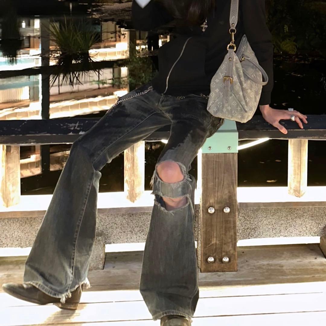 着画あり tornado mart coating flare denim