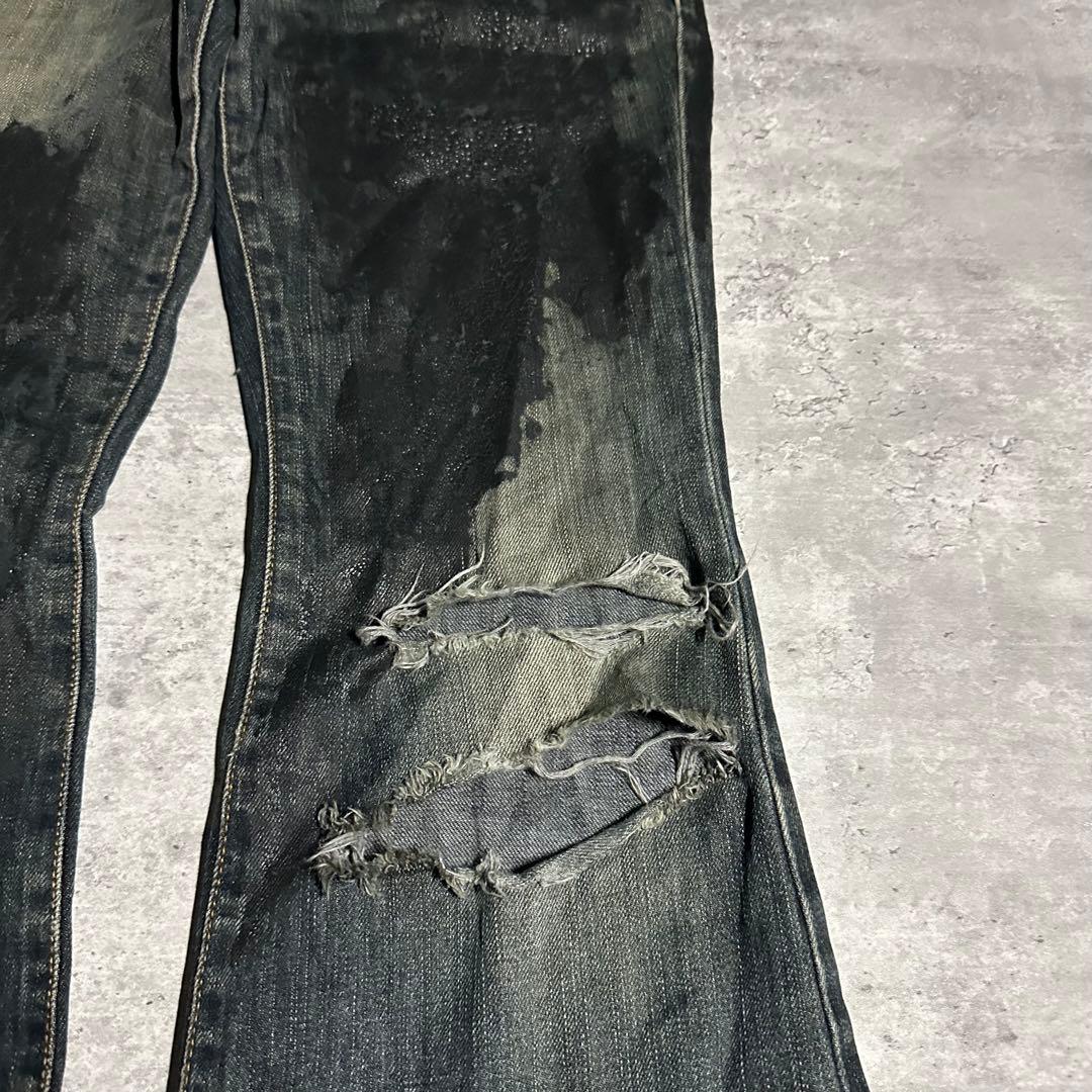 着画あり tornado mart coating flare denim