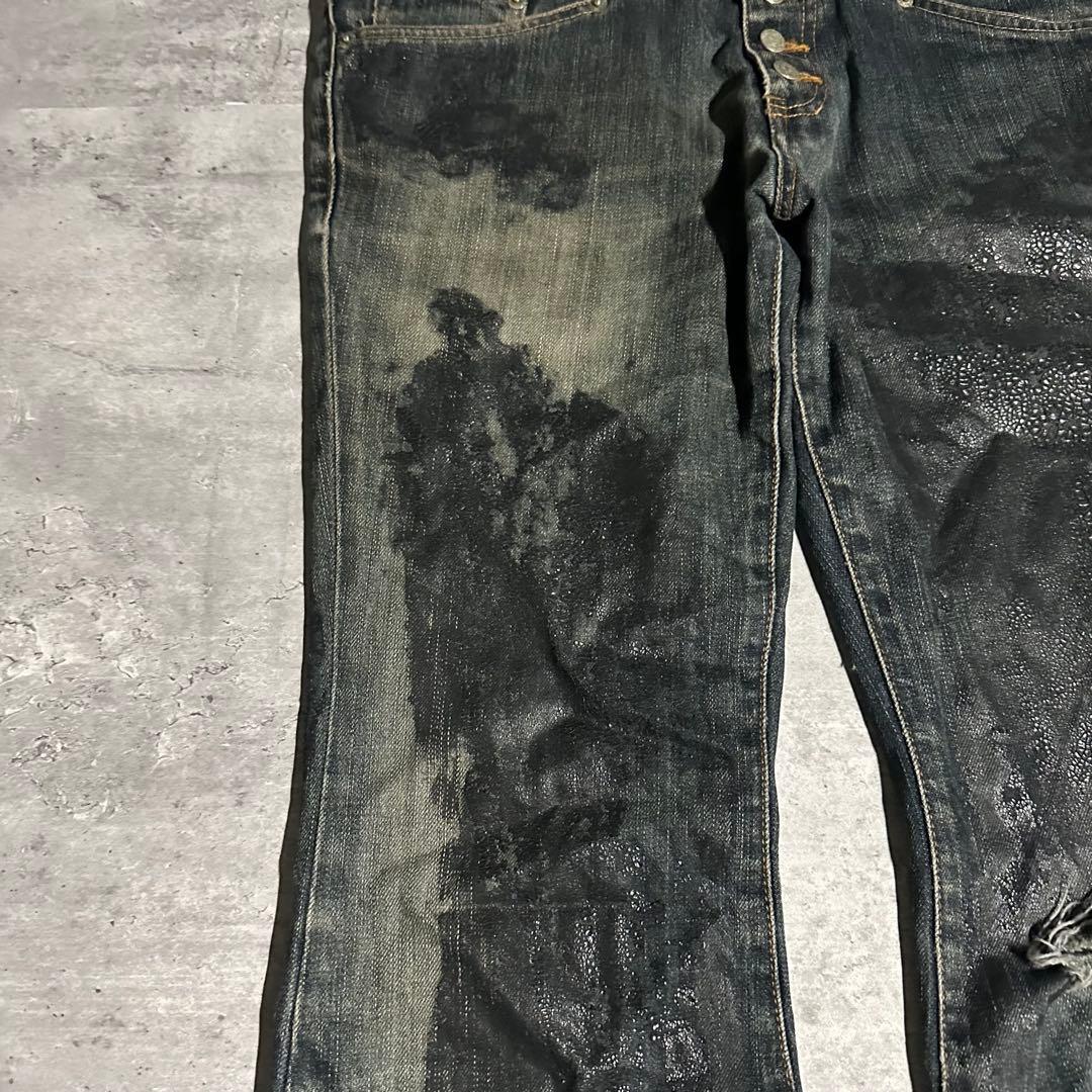 着画あり tornado mart coating flare denim