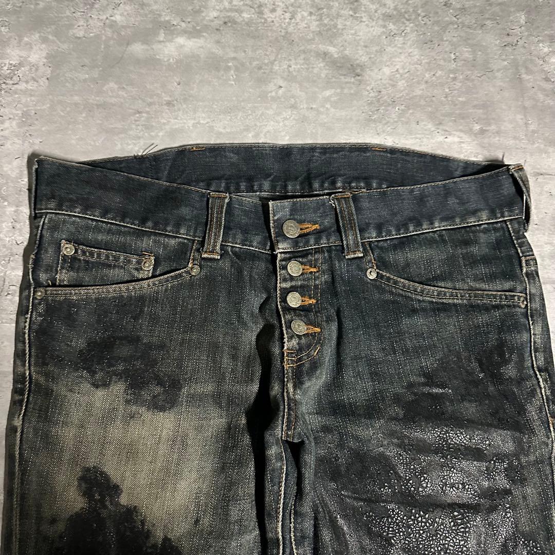 着画あり tornado mart coating flare denim