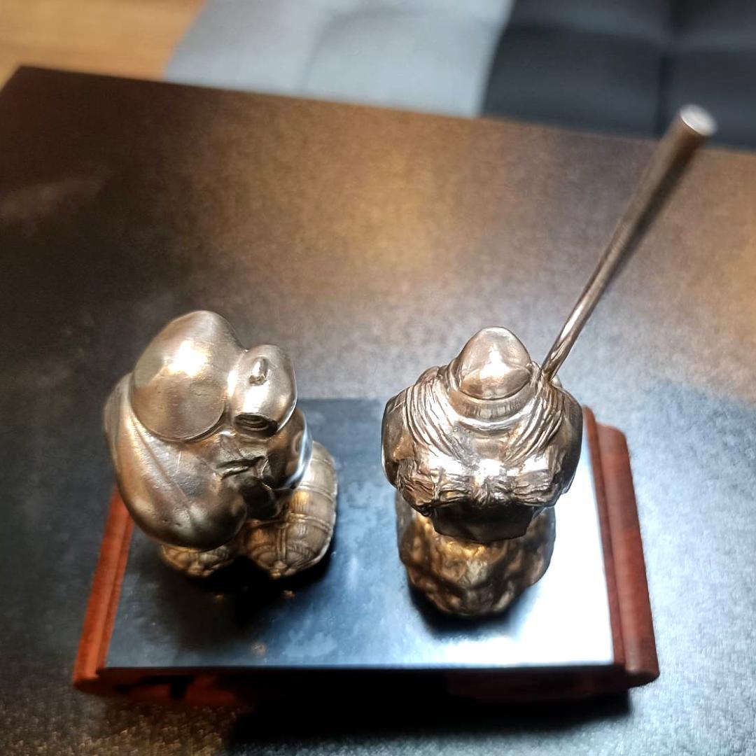 【純銀製】恵比須様・大黒様2体セット【縁起物】川崎貯蓄銀行