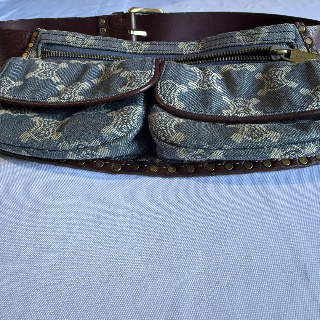 CELINE セリーヌ ボディバッグ マカダム デニム