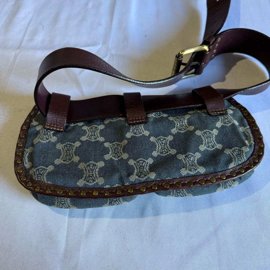 CELINE セリーヌ ボディバッグ マカダム デニム