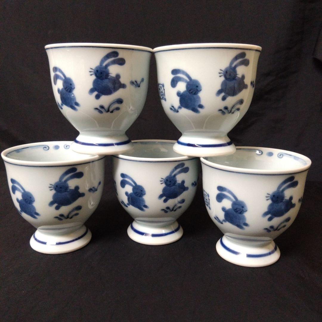 未使用 波佐見焼 高山窯 うさぎ湯呑み5個 かわいい お祝い - メルカリ