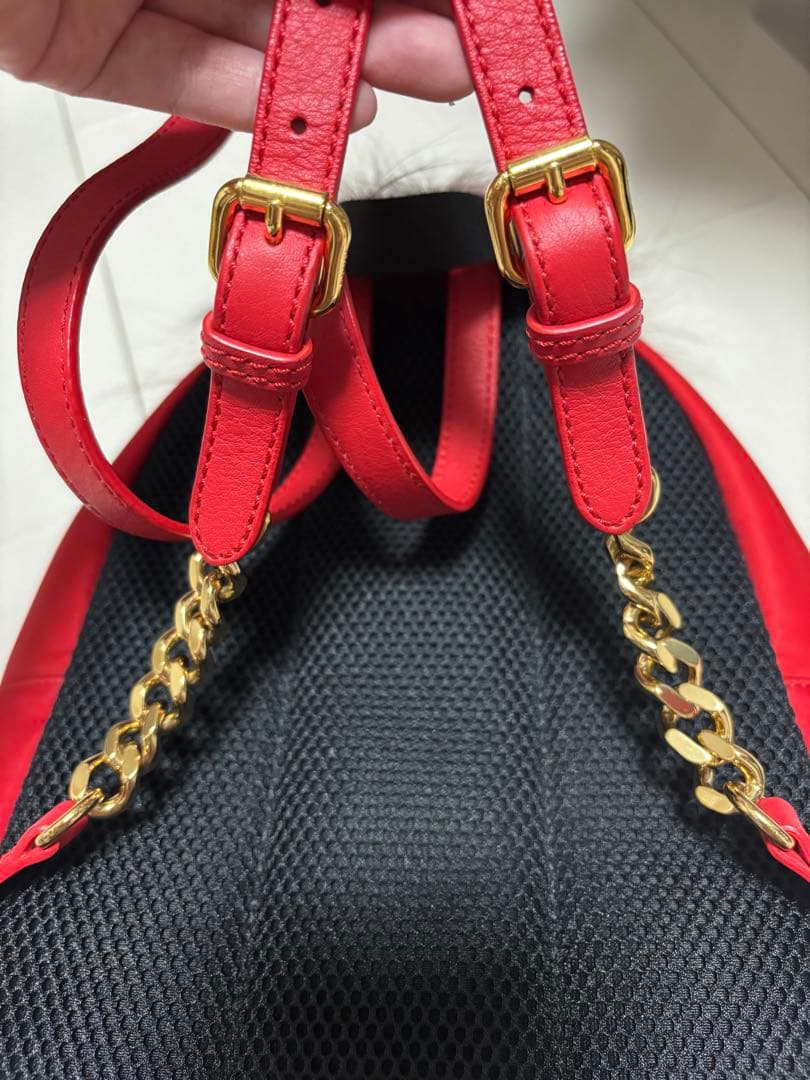 【美品】FENDI フェンディ モンスター バックパック リュックサック 赤