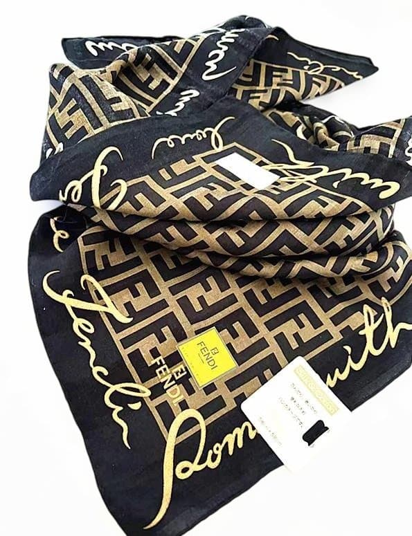 FENDI フェンディダブルズッカ柄ストライプ＆ズッカ柄織りシルク混ミニ