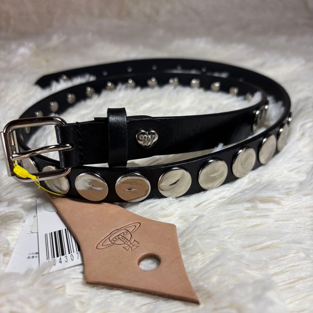 vivian westwood 未使用　ベルト　ハート　鋲ベルト　オーブ　本革