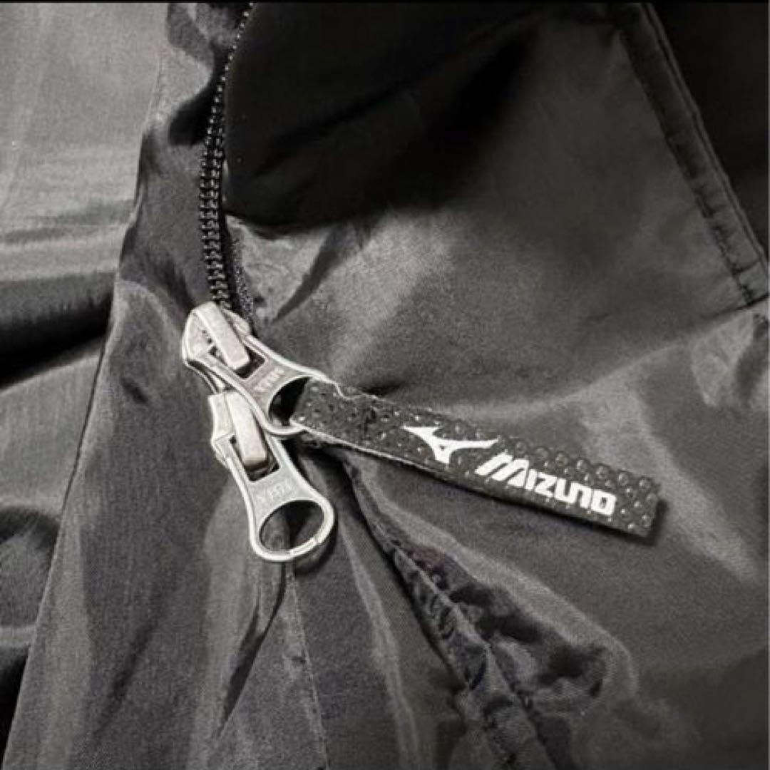 Mizuno ミズノ ブラック ロング ベンチコート フード付きSIZE O