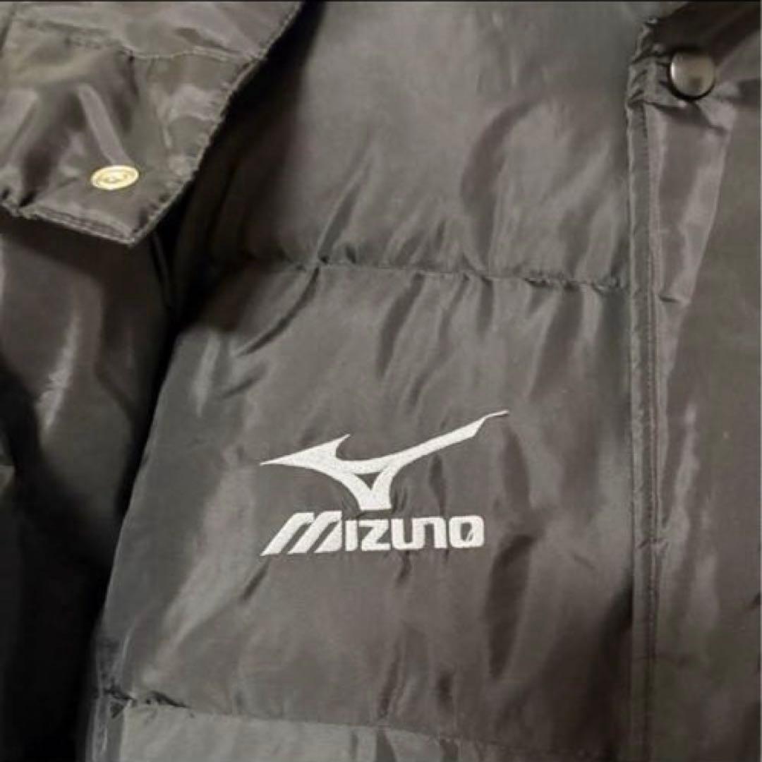 Mizuno ミズノ ブラック ロング ベンチコート フード付きSIZE O