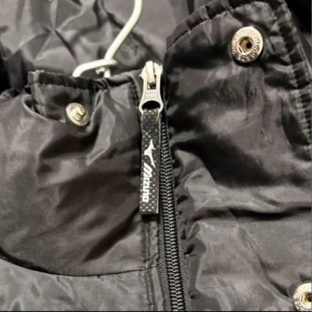 Mizuno ミズノ ブラック ロング ベンチコート フード付きSIZE O