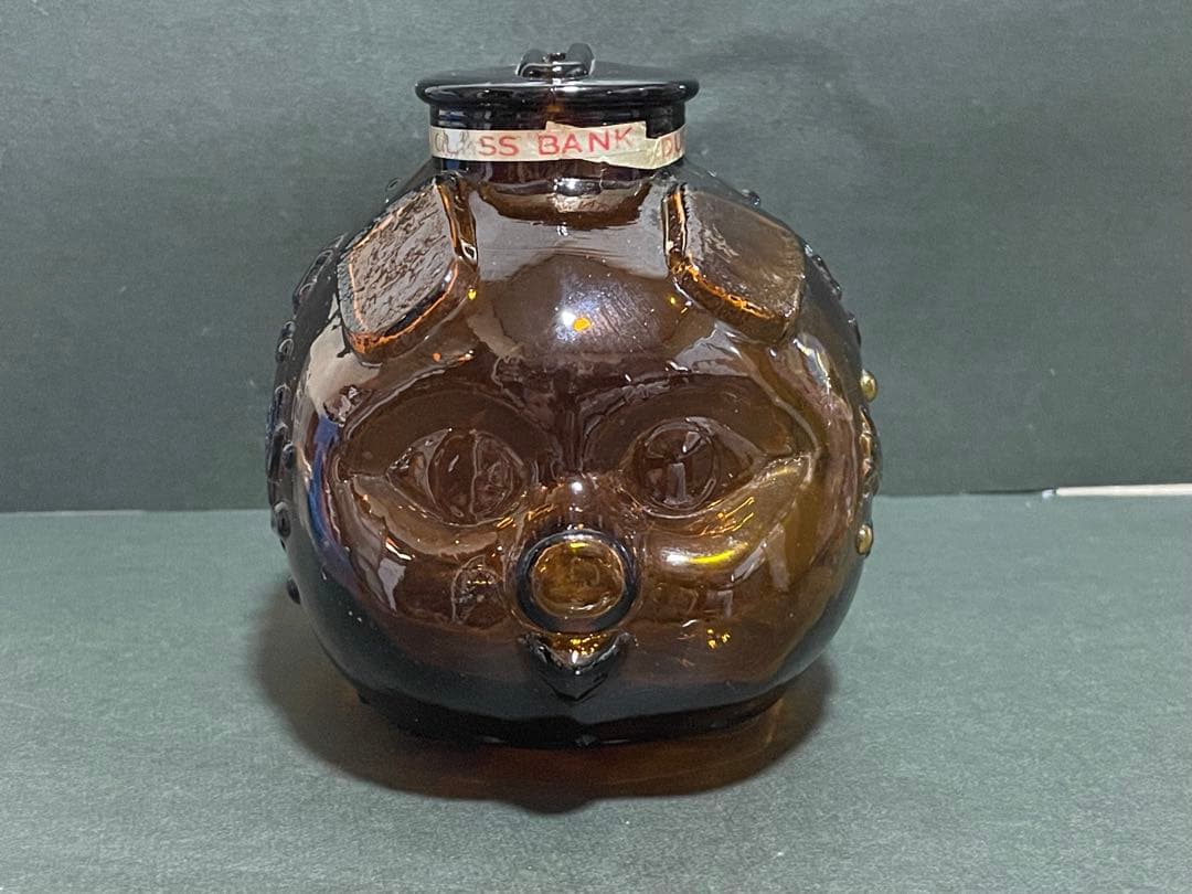 初期の台湾レア オールド ガラス クラフト ピッグ マネーボックス　2個セット