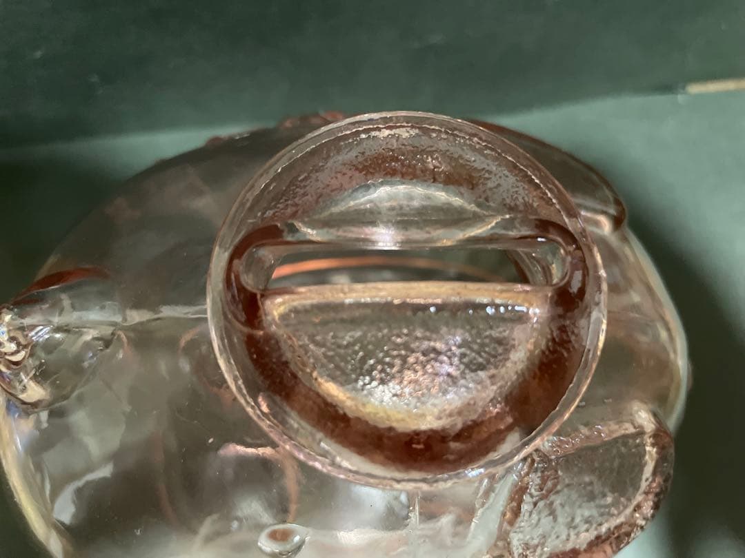 初期の台湾レア オールド ガラス クラフト ピッグ マネーボックス　2個セット