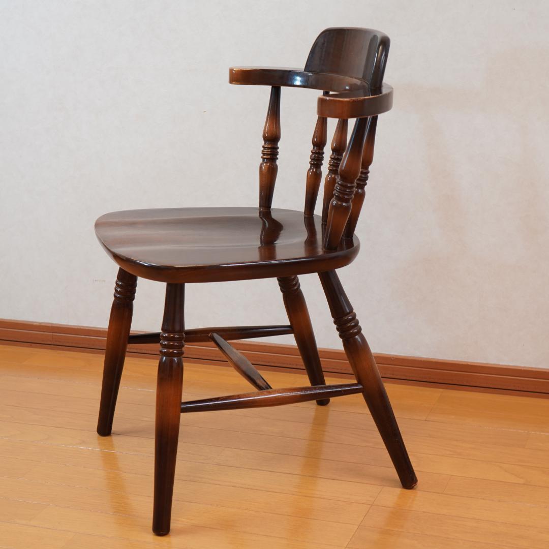 飛騨産業 キツツキマーク ウィンザーチェア アームチェア 木製 アンティーク 3