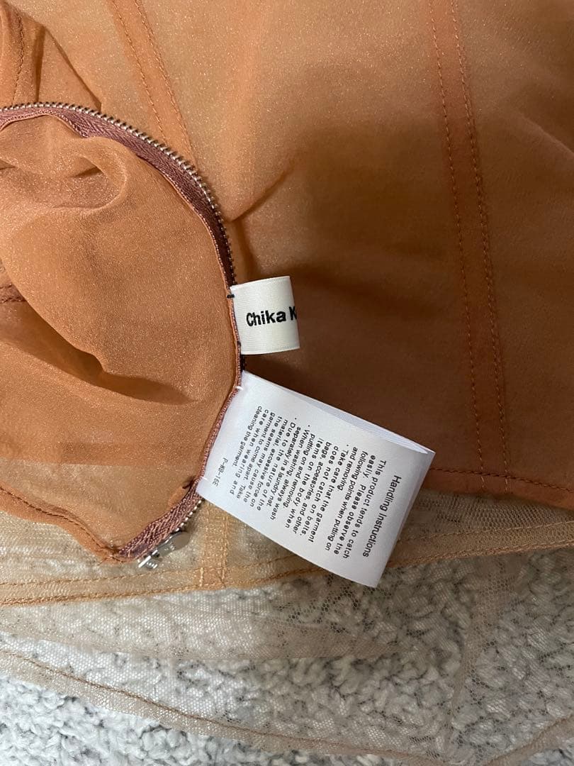 Chika Kisada シアー　チュール　ビスチェ　サーモンピンク