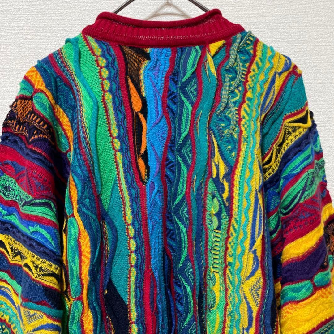 COOGI クージー 3Dニット セーター 総柄 マルチカラー　Sサイズ　90s