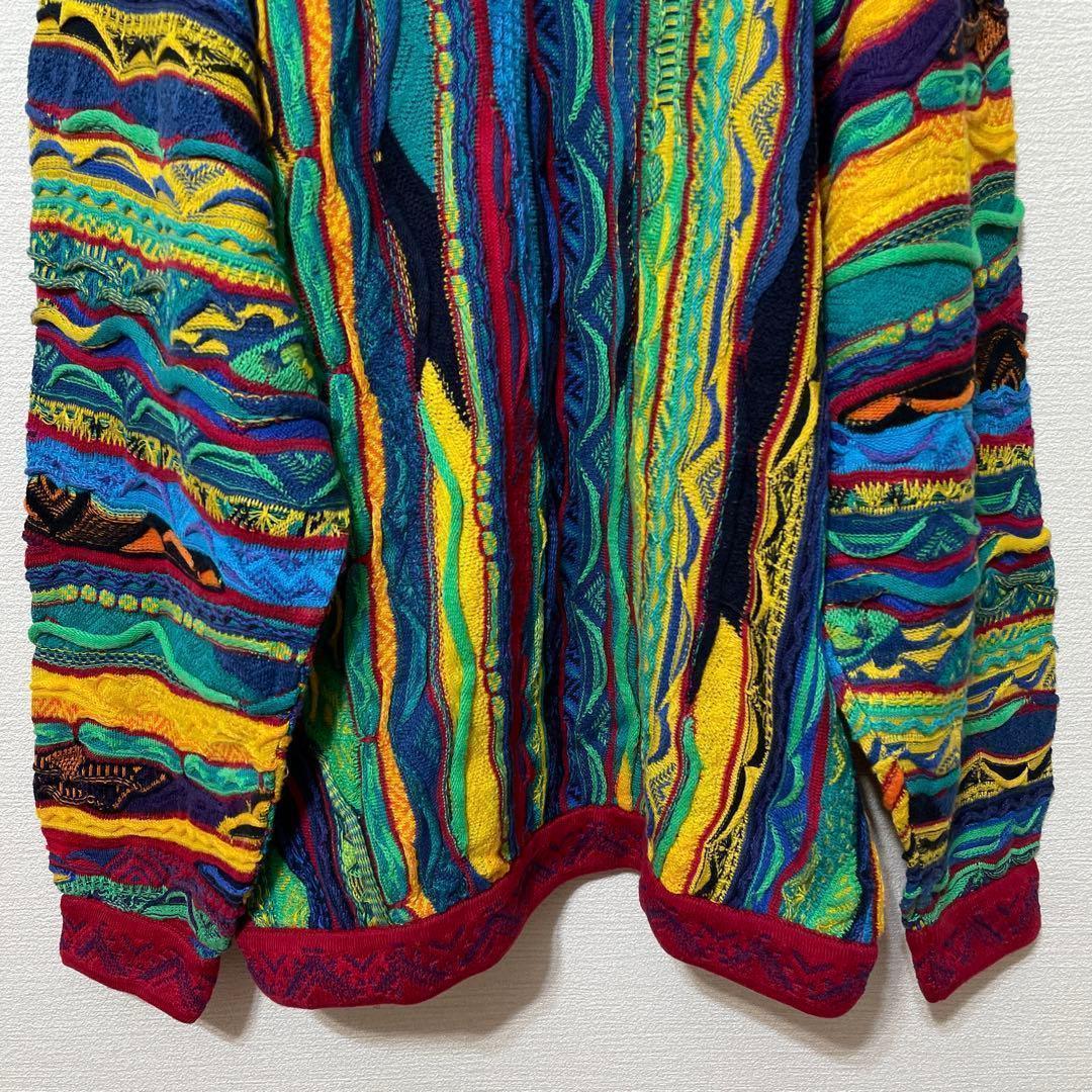 COOGI クージー 3Dニット セーター 総柄 マルチカラー　Sサイズ　90s