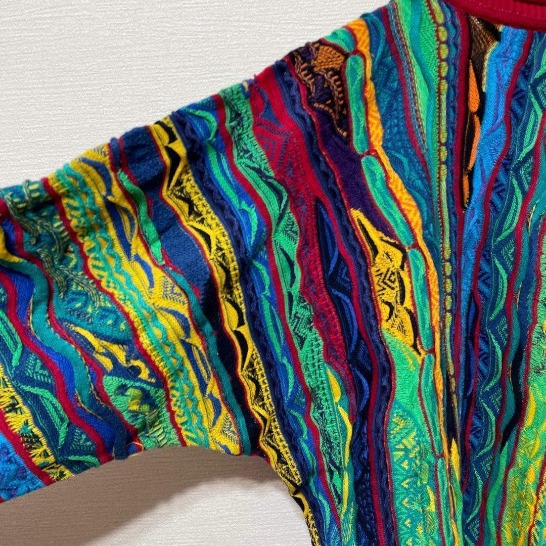 COOGI クージー 3Dニット セーター 総柄 マルチカラー　Sサイズ　90s