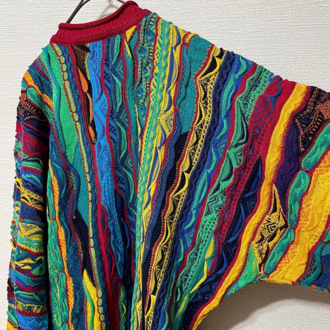 COOGI クージー 3Dニット セーター 総柄 マルチカラー　Sサイズ　90s