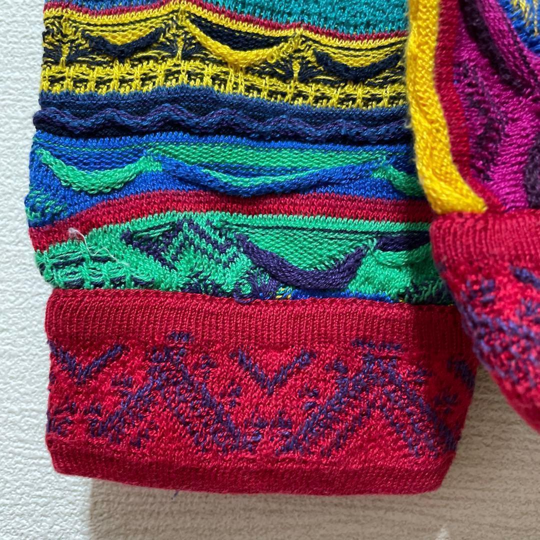 COOGI クージー 3Dニット セーター 総柄 マルチカラー　Sサイズ　90s