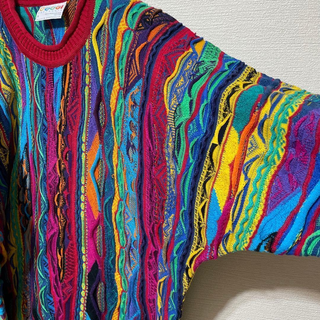 COOGI クージー 3Dニット セーター 総柄 マルチカラー　Sサイズ　90s