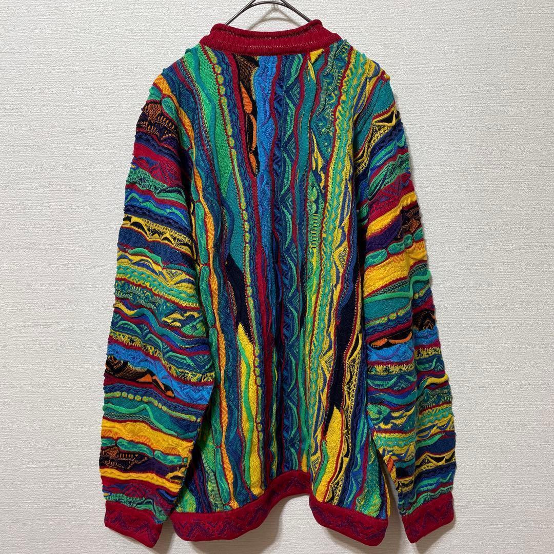 COOGI クージー 3Dニット セーター 総柄 マルチカラー　Sサイズ　90s