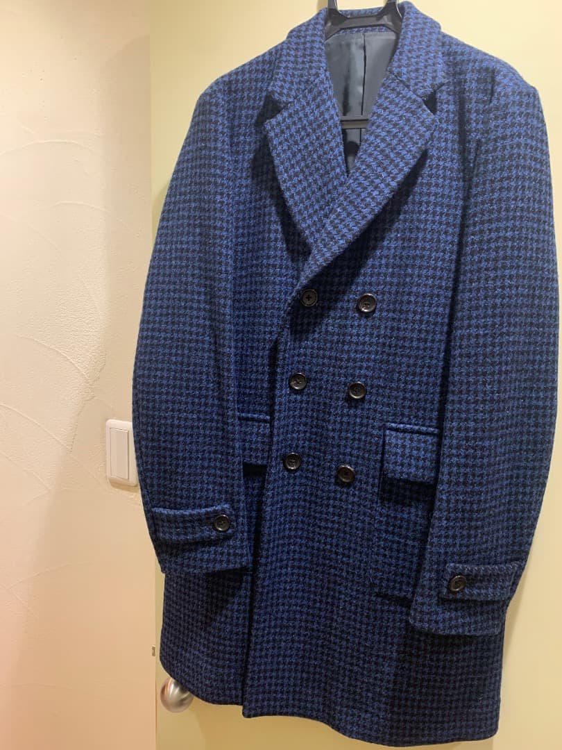 Rags McGREGOR チェスターコート/M/ウール/千鳥格子/ダブル Rags