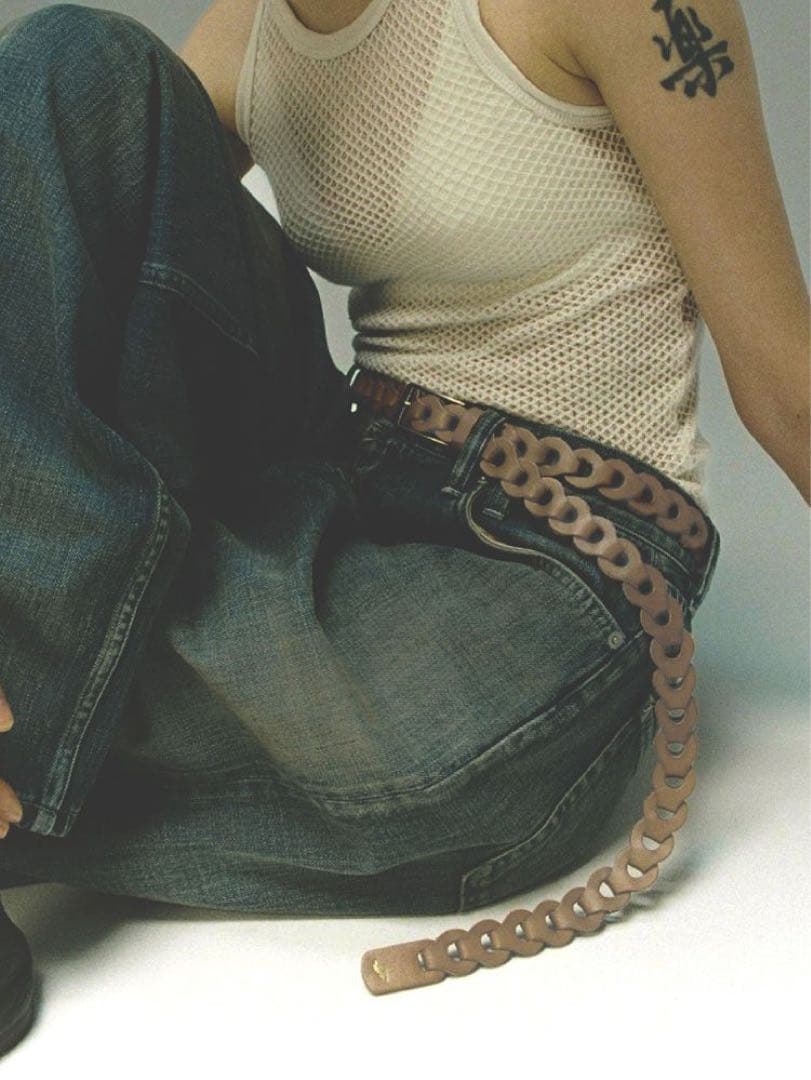 LIDNM】Llife LEATHER CHAIN BELT SIENNA - メルカリ