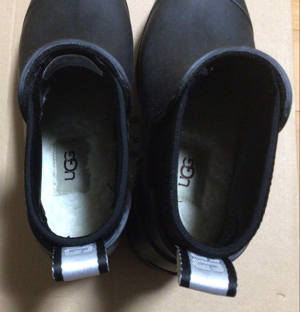 UGG ブラック レインサイドゴアショートブーツ 23cm