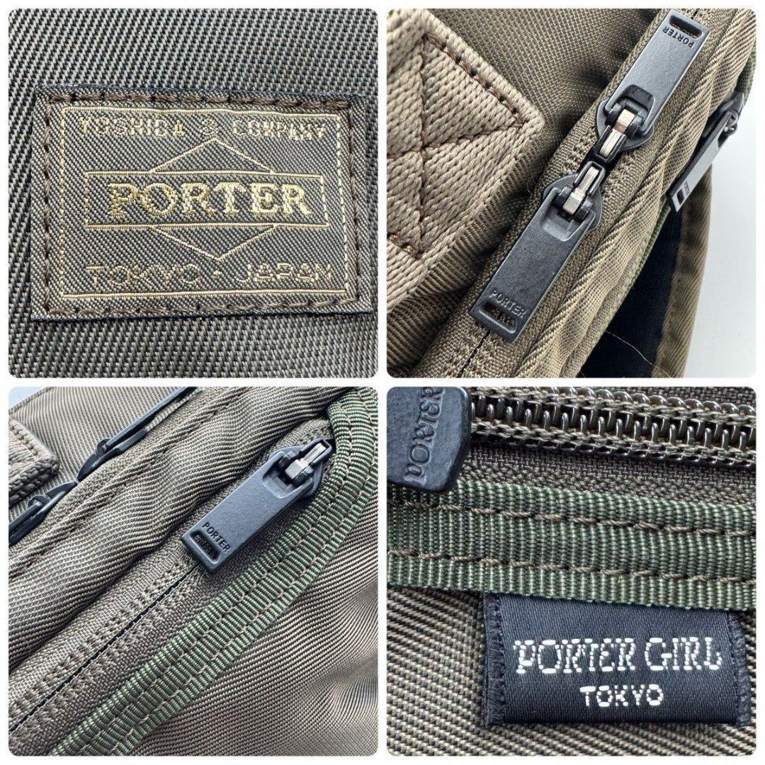 極美品✨ポーターガール　シア　バックパック　2WAY　2層　スクエア 　オリーブ