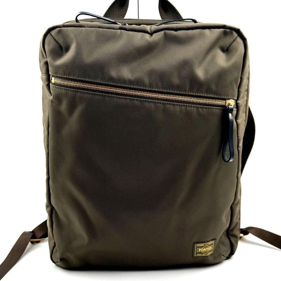 極美品✨ポーターガール　シア　バックパック　2WAY　2層　スクエア 　オリーブ