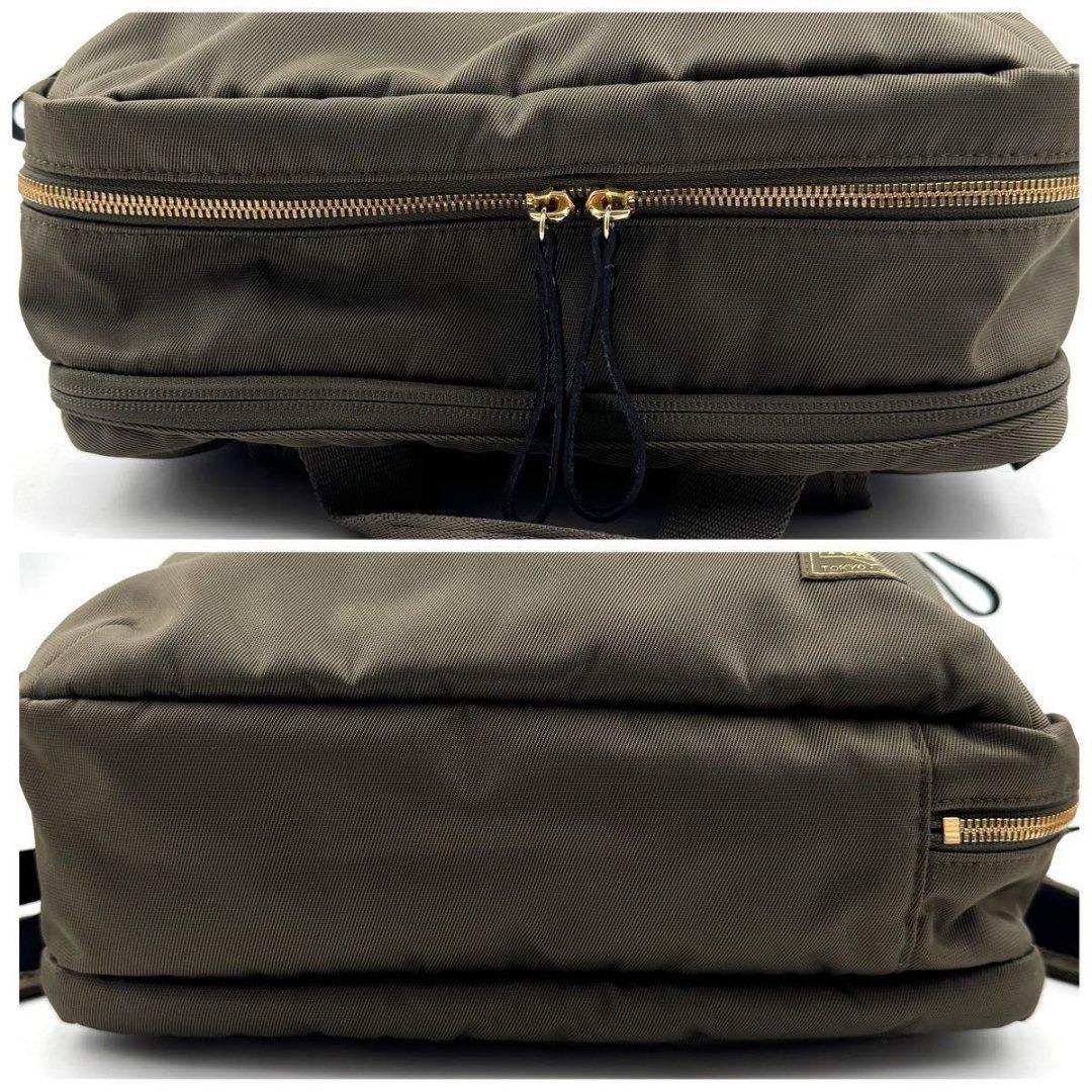 極美品✨ポーターガール　シア　バックパック　2WAY　2層　スクエア 　オリーブ