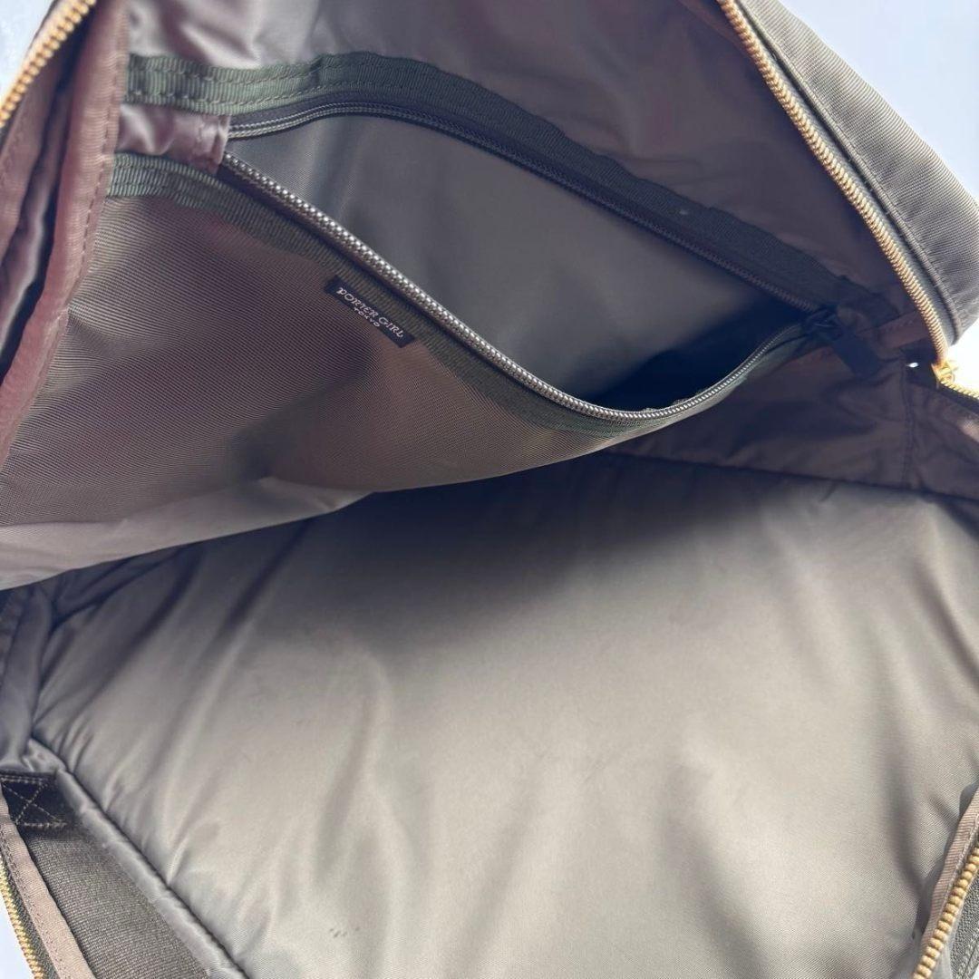 極美品✨ポーターガール　シア　バックパック　2WAY　2層　スクエア 　オリーブ
