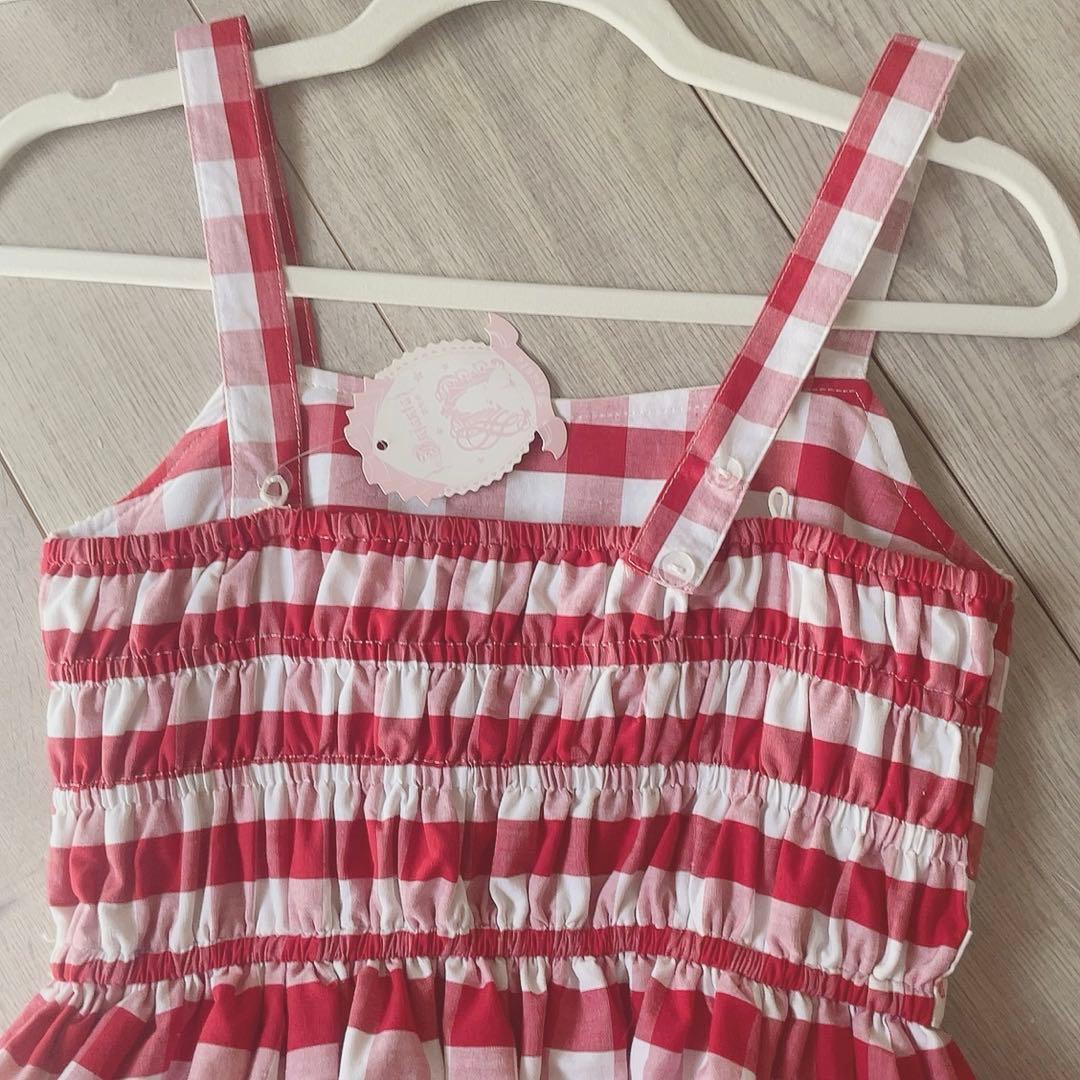 いちごギンガムチェックワンピース