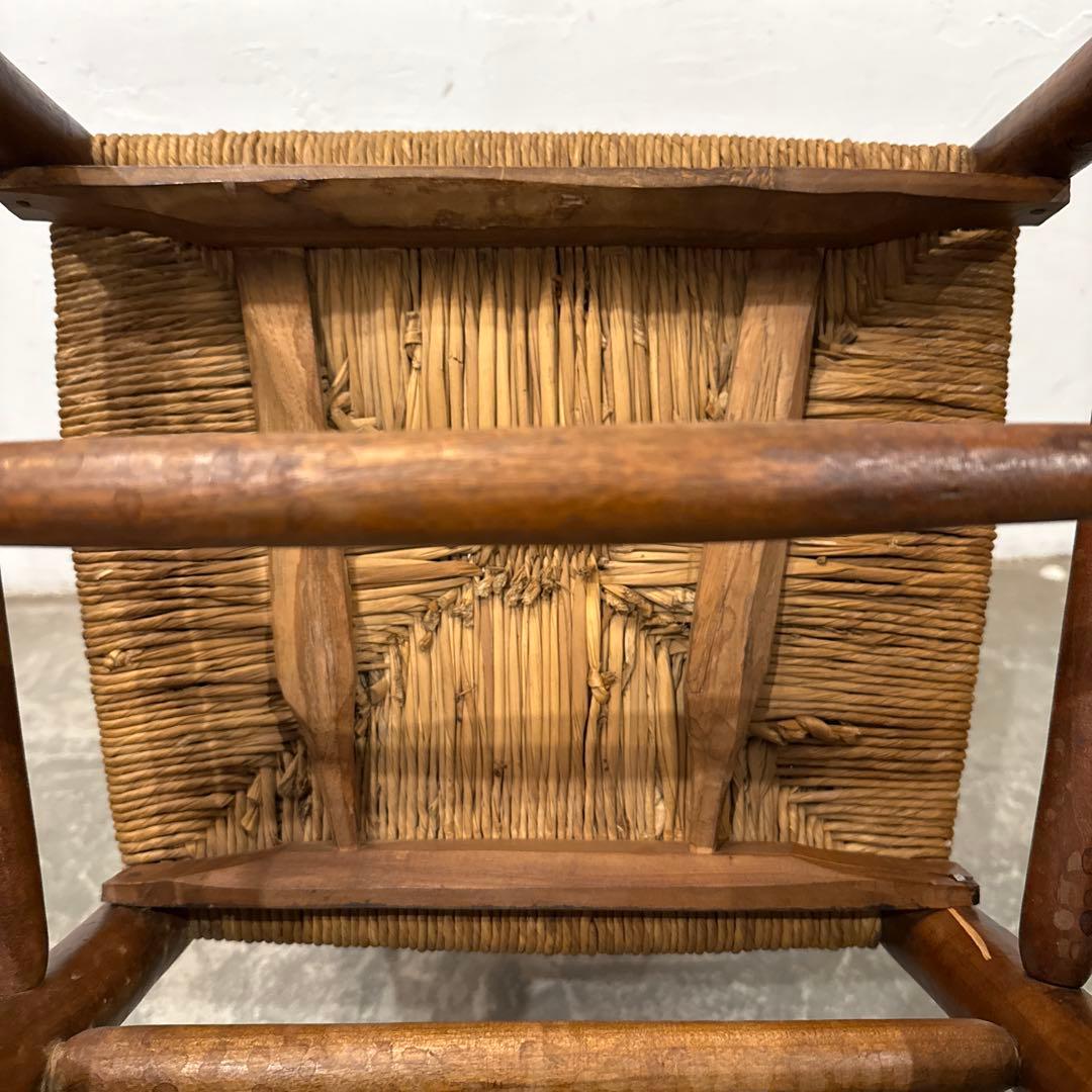 ヴィンテージ　ダイニングチェア　カフェチェア　藁座面　2