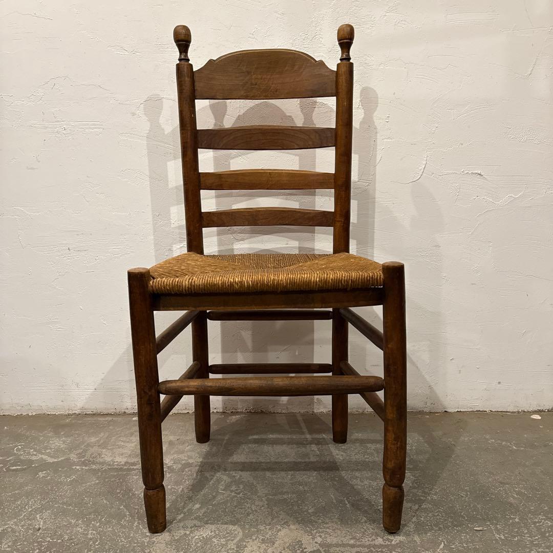 ヴィンテージ　ダイニングチェア　カフェチェア　藁座面　2