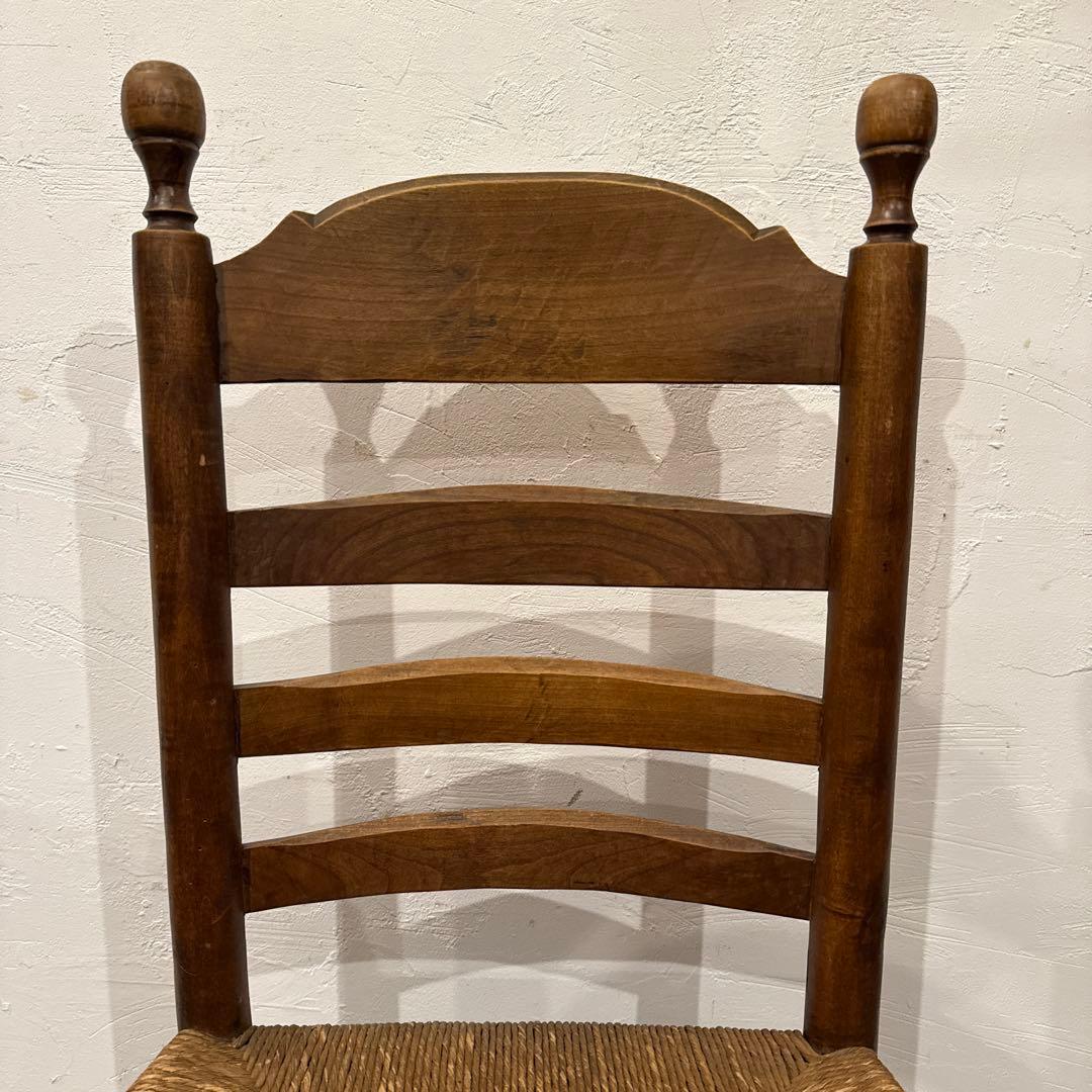 ヴィンテージ　ダイニングチェア　カフェチェア　藁座面　2