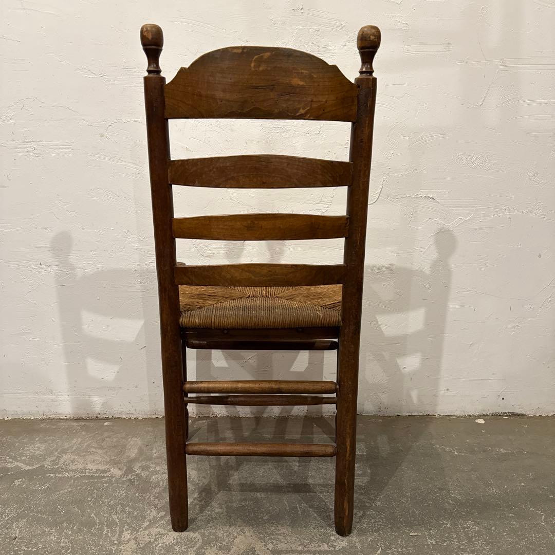 ヴィンテージ　ダイニングチェア　カフェチェア　藁座面　2