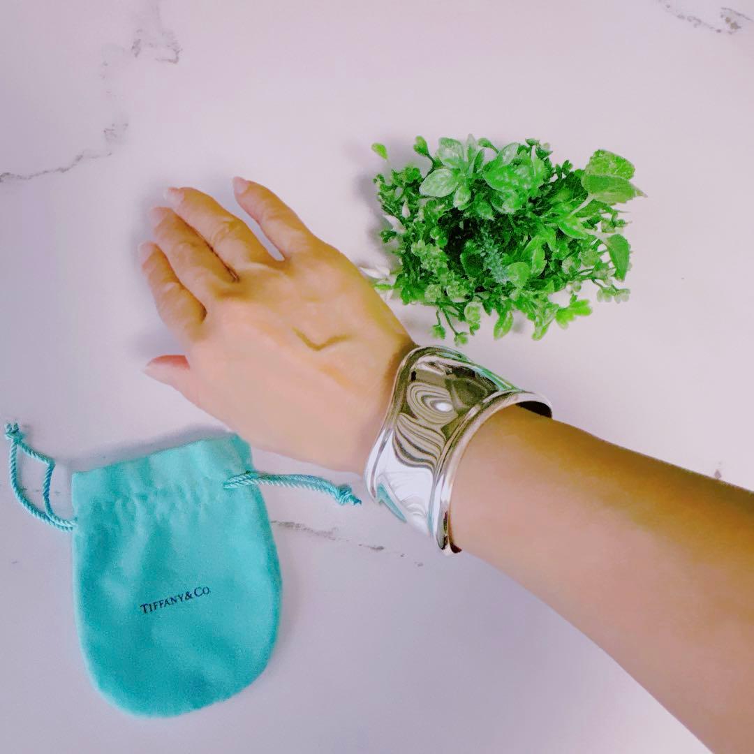 【美品】ティファニー　エルサペレッティ　ボーンカフ　シルバー