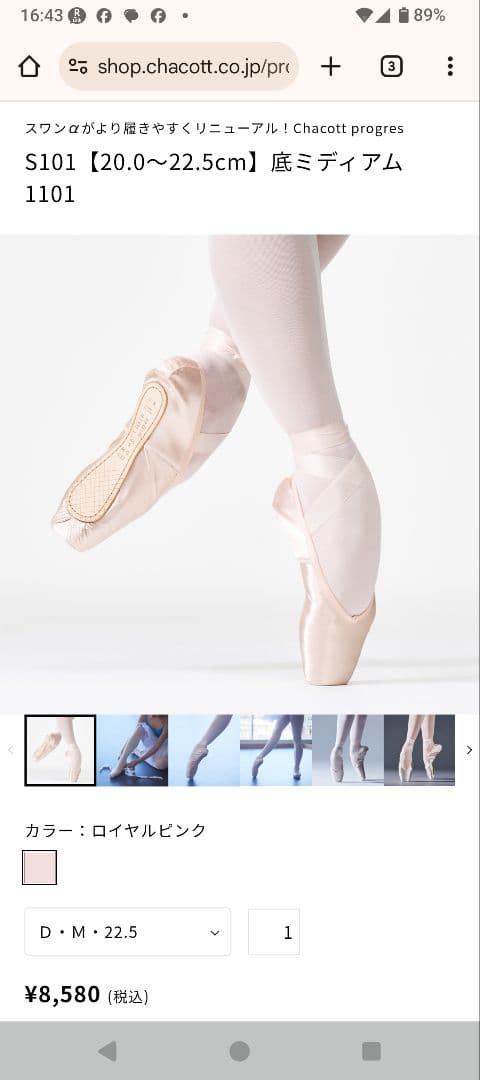 Chacott progres S101 トゥシューズ 22.5cm