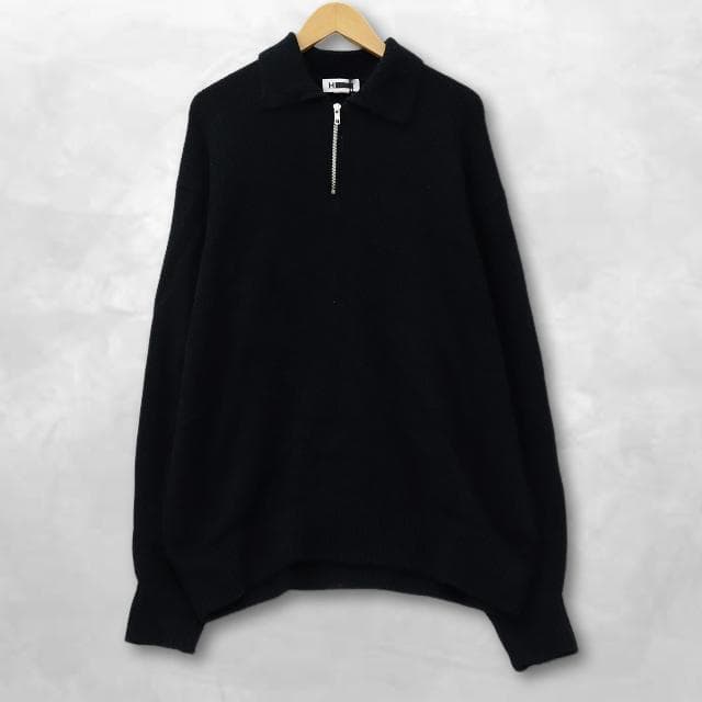 H BEAUTY&YOUTH クリンプ コットン ハーフジップ ポロシャツ L - メルカリ