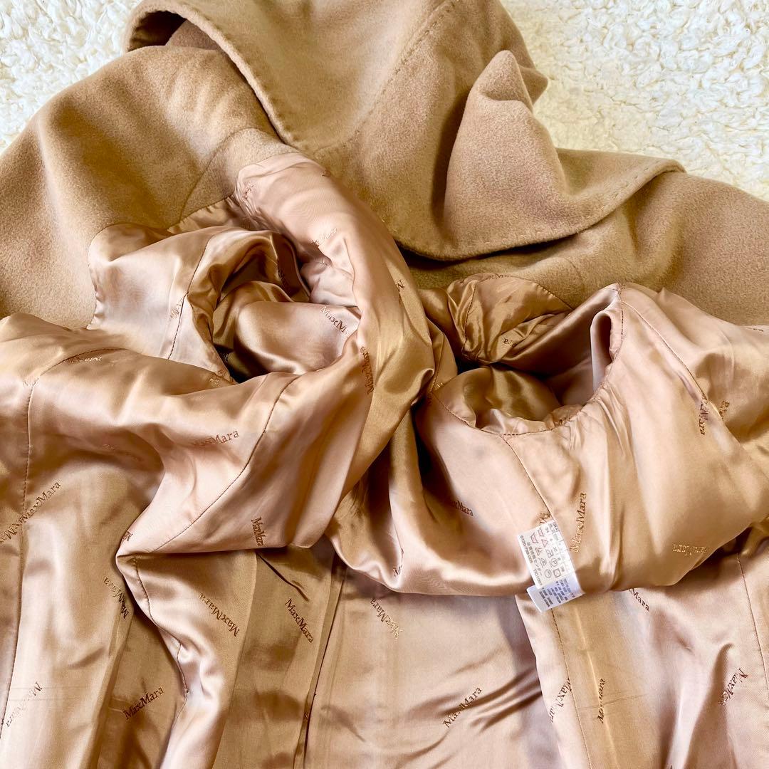 最高級白タグ✨マックスマーラ　ロングコート　ステッチ　カシミヤ　フード　ベルト