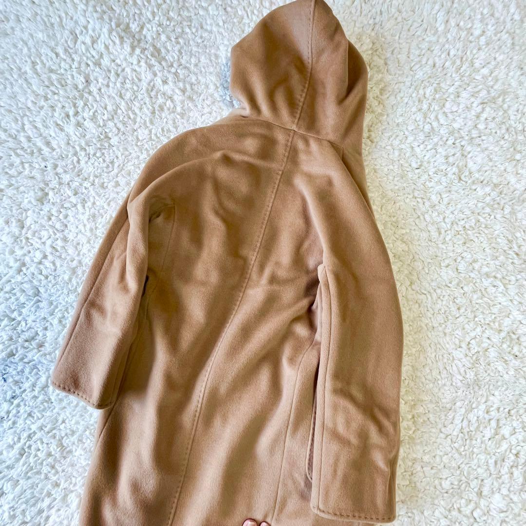 最高級白タグ✨マックスマーラ　ロングコート　ステッチ　カシミヤ　フード　ベルト