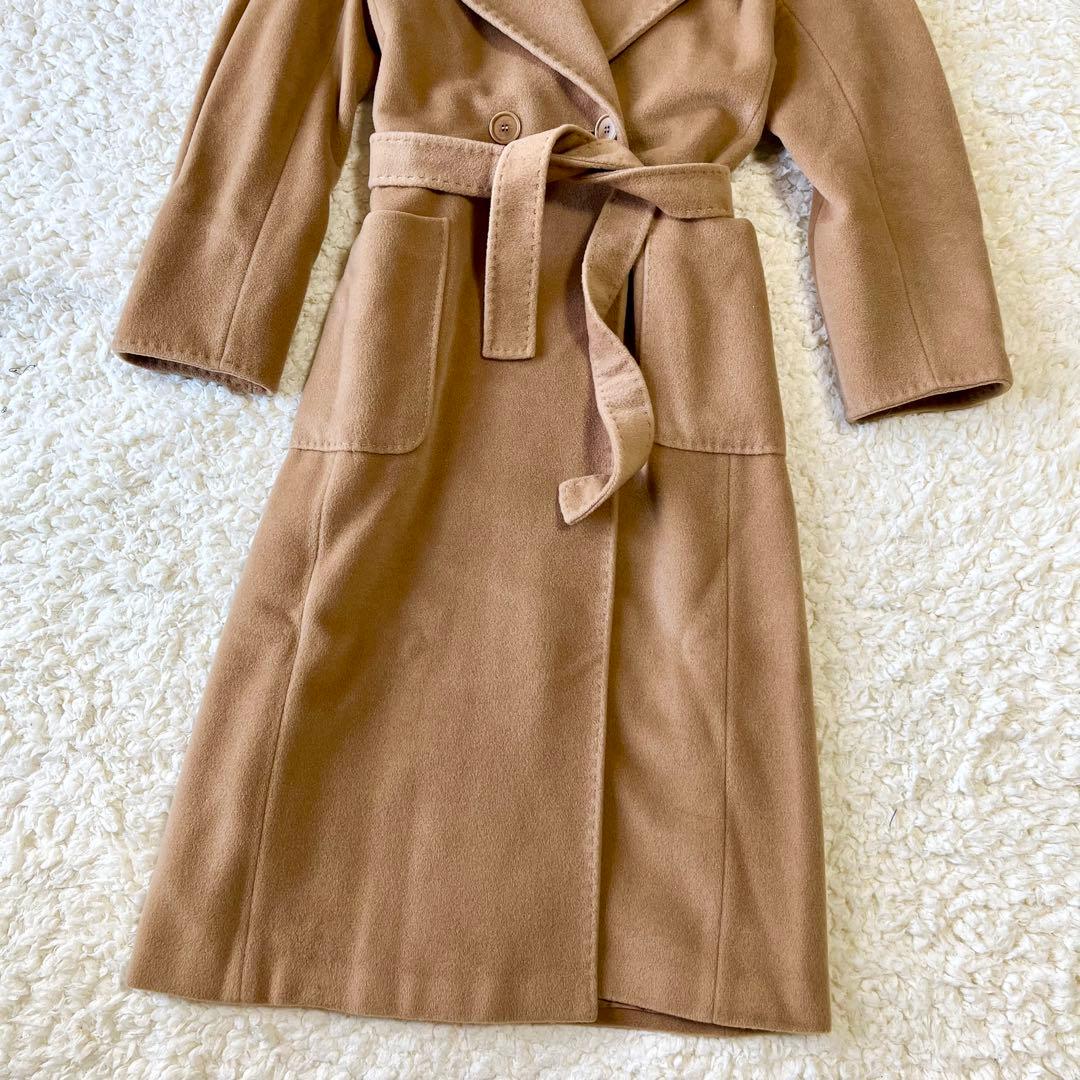 最高級白タグ✨マックスマーラ　ロングコート　ステッチ　カシミヤ　フード　ベルト