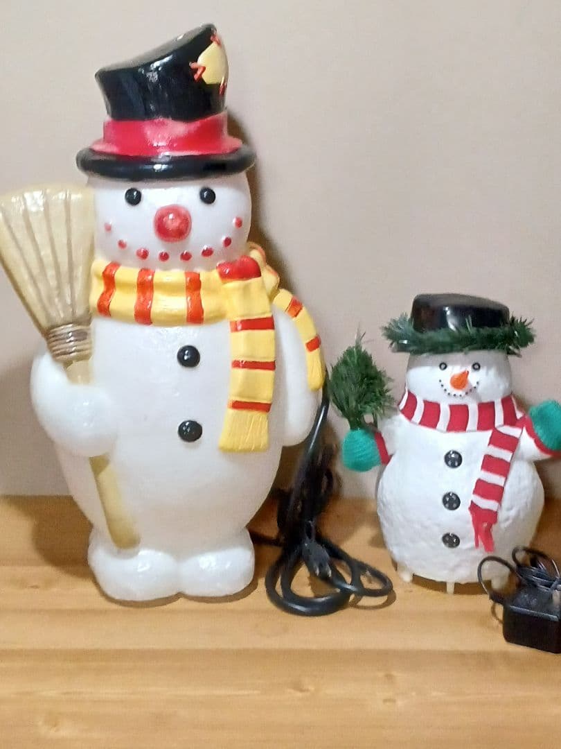レトロ】クリスマス スノーマン イルミネーションライト 2点セット