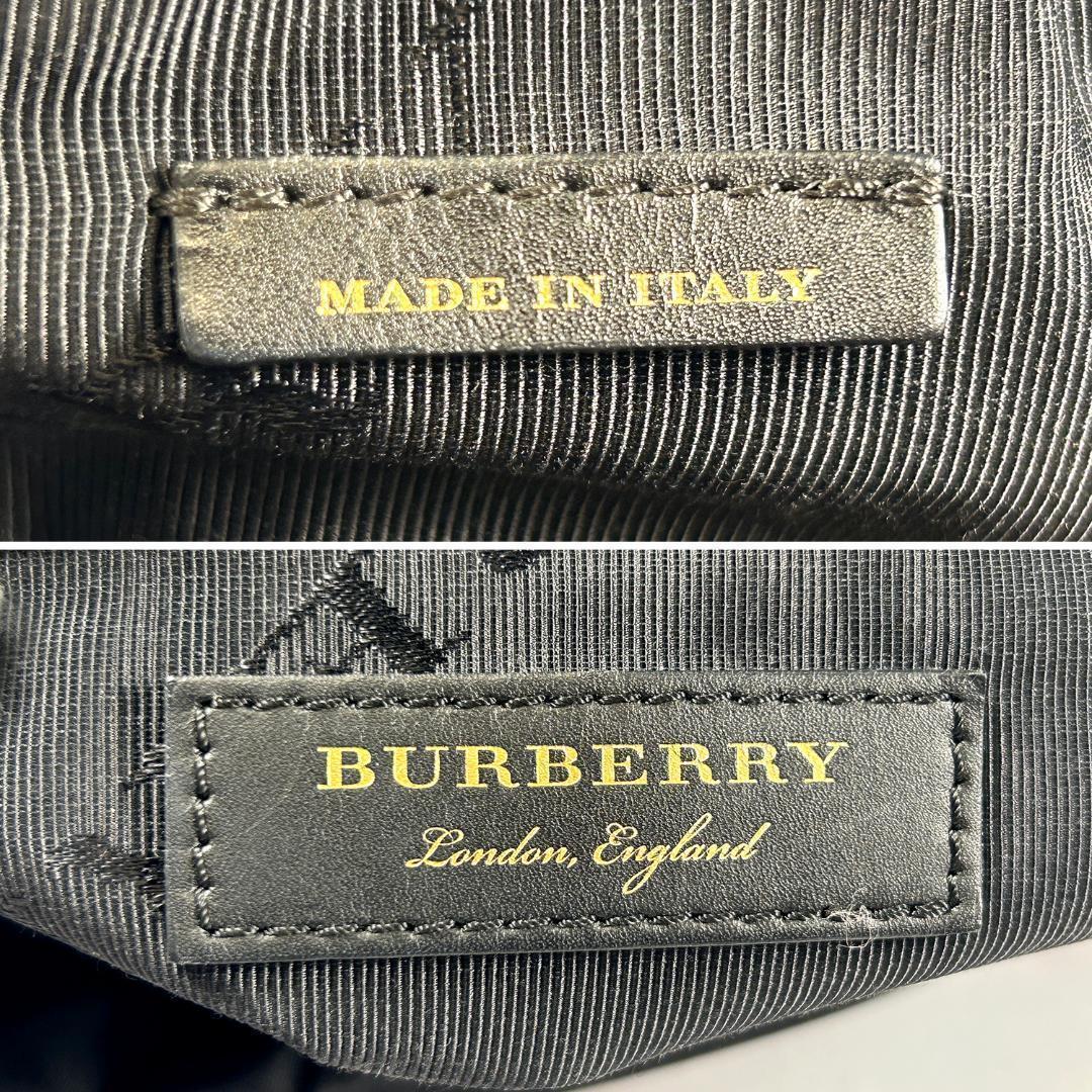 【美品】バーバリー リュック　ナイロン レザー ゴールド金具 　NT刺繍